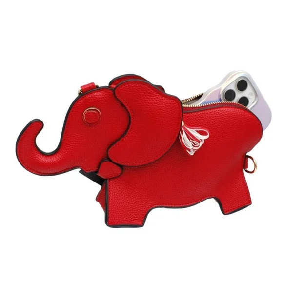 Red Elephant Crossbody Clutch Bag DST - Picture 3 of 5